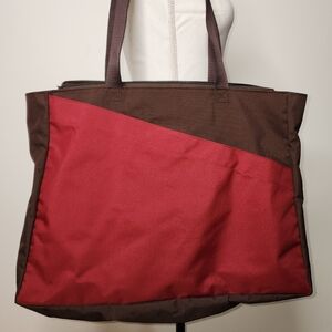 Crate & Barrel extra large zip top canvas tote beach shopping‎ bag